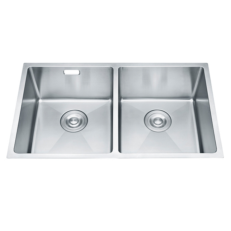 Custom Durable Household Rectangular Undermount Deep Double Bowl Stainless Steel Kitchen Sink