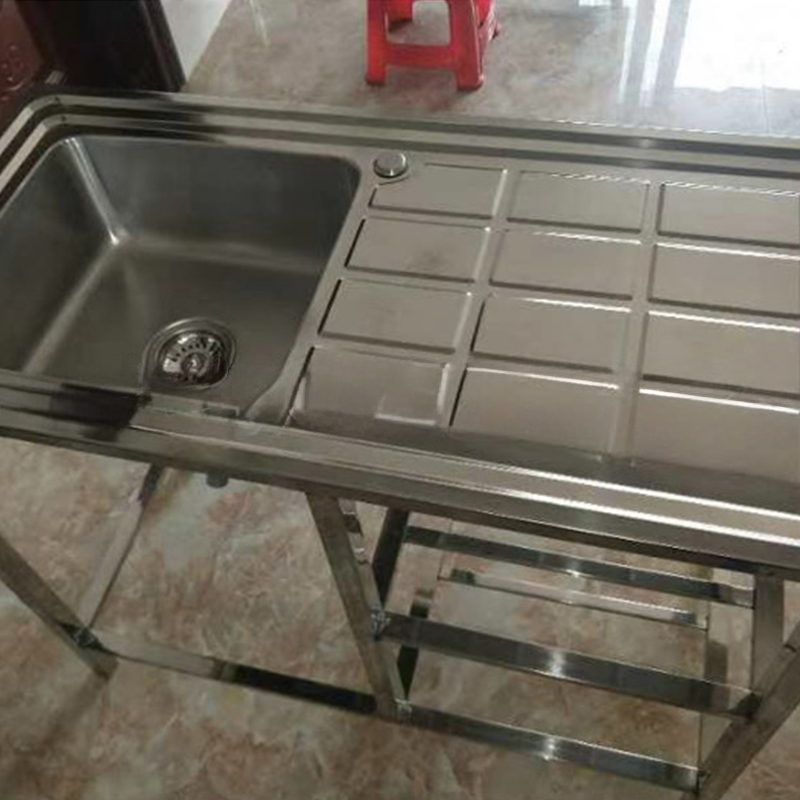 Outdoor New Design Commercial Superior Quality Stainless Steel Single Bowl Kitchen Sink With Drainboard