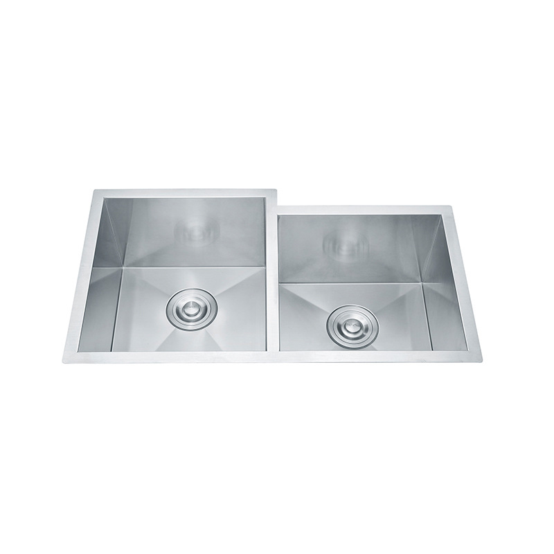 Easy Cleaning Handmade 304 Sus Stainless Steel Undermount Kitchen Sink Double Bowl For Restaurant And Home