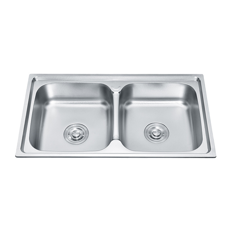 Modern Kitchen Basin Double Bowls Custom Size 304 Stainless Steel Kitchen Sink