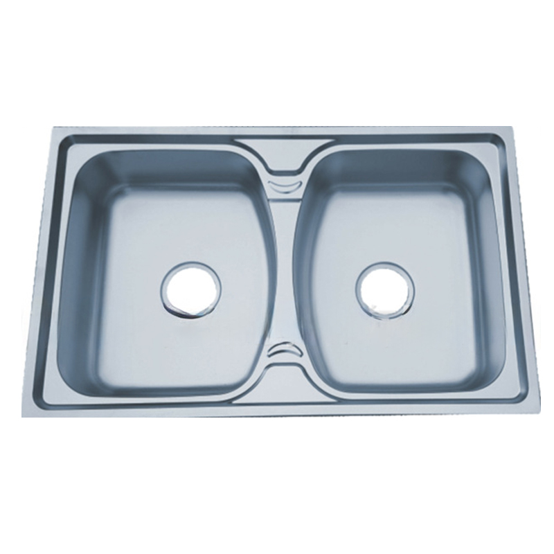 High Quality Customized 2 Bowls Double 304 Stainless Steel Kitchen Sink Square Basin