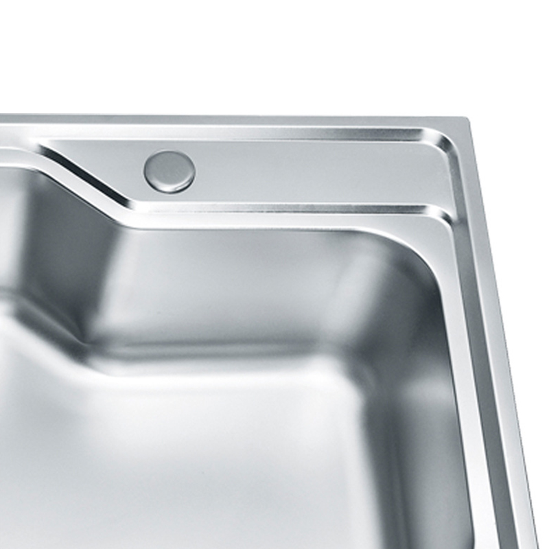 Modern Polished Surface 201/304 Stainless Steel Machine Pressed Single Bowl Kitchen Sink