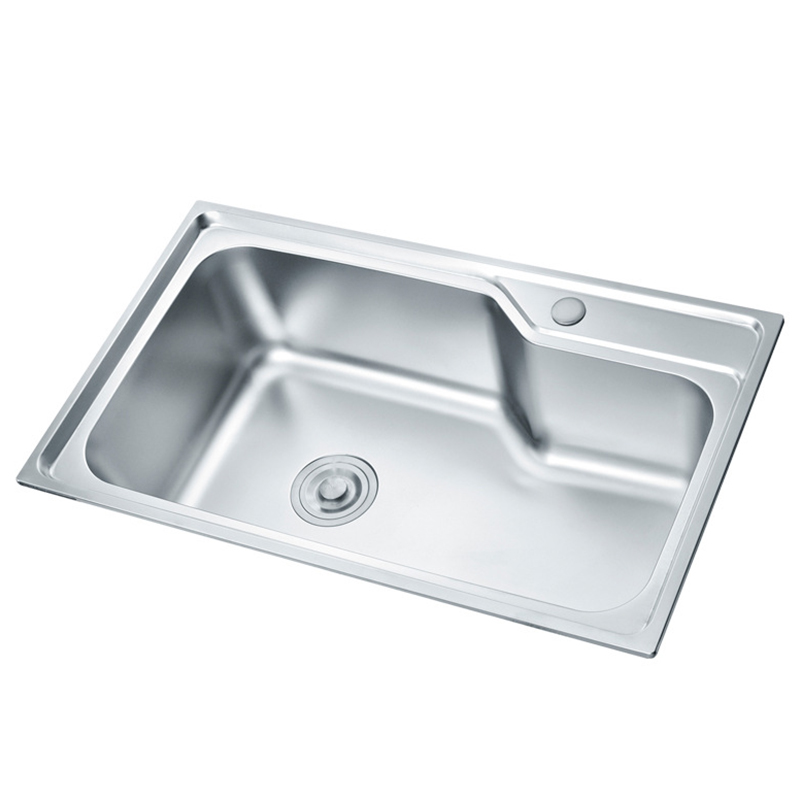 Modern Polished Surface 201/304 Stainless Steel Machine Pressed Single Bowl Kitchen Sink