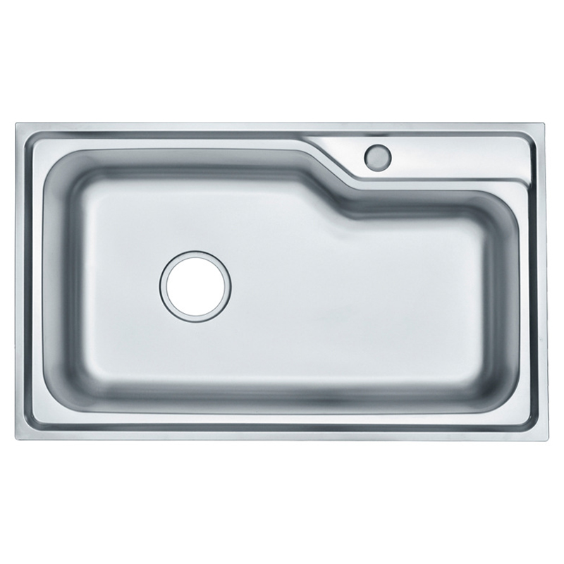 Modern Polished Surface 201/304 Stainless Steel Machine Pressed Single Bowl Kitchen Sink