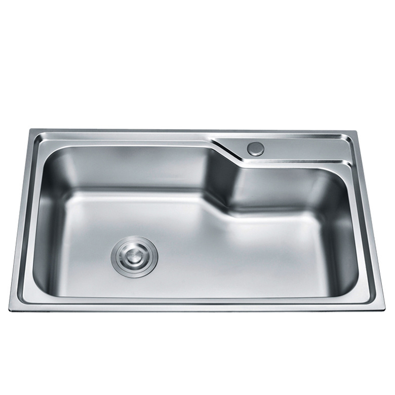 Modern Polished Surface 201/304 Stainless Steel Machine Pressed Single Bowl Kitchen Sink