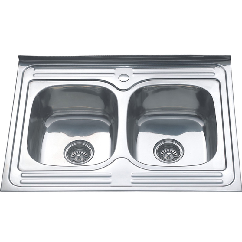 Eco Friendly Stainless Steel Water Tank Above Counter Kitchen Sinks With Galvanized Drainboard