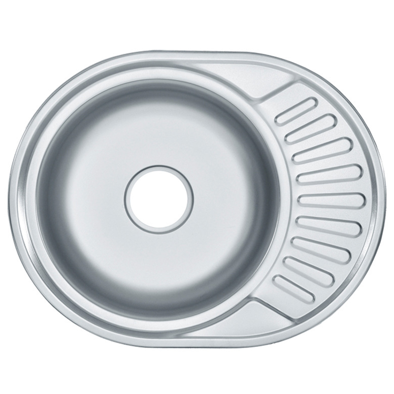 Professional Round Single Bowl Modern Undermount Stainless Steel Kitchen Sink With Drainboard For Washing