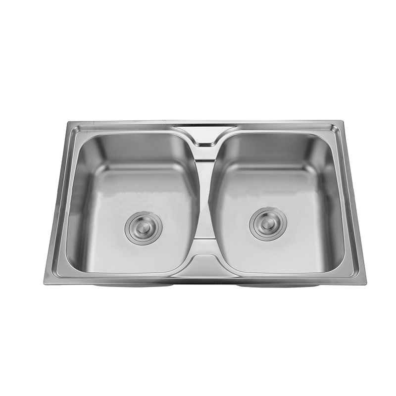 Double Kitchen Sink Embossed Polished Stainless Steel Kitchen Sink For Home Decor Without Drain Board