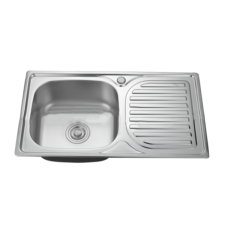 Polished Professional Silver Size Single Bowl Stainless Kitchen Sink With Board
