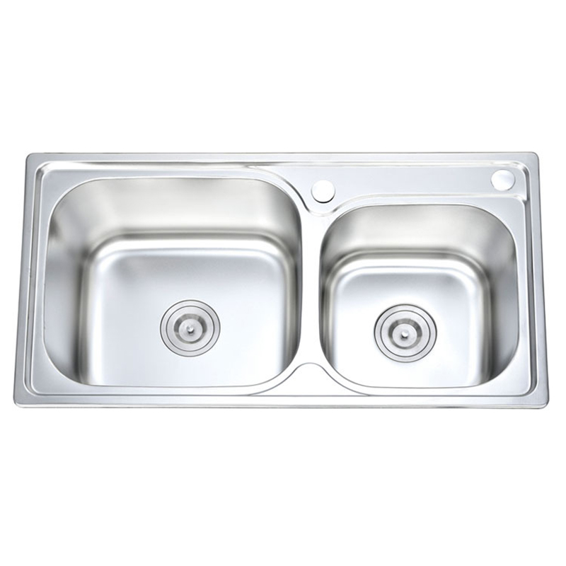 Modern Polished 304 Rectangular Draining Bowl Stainless Steel Single Drainboard Kitchen Sink