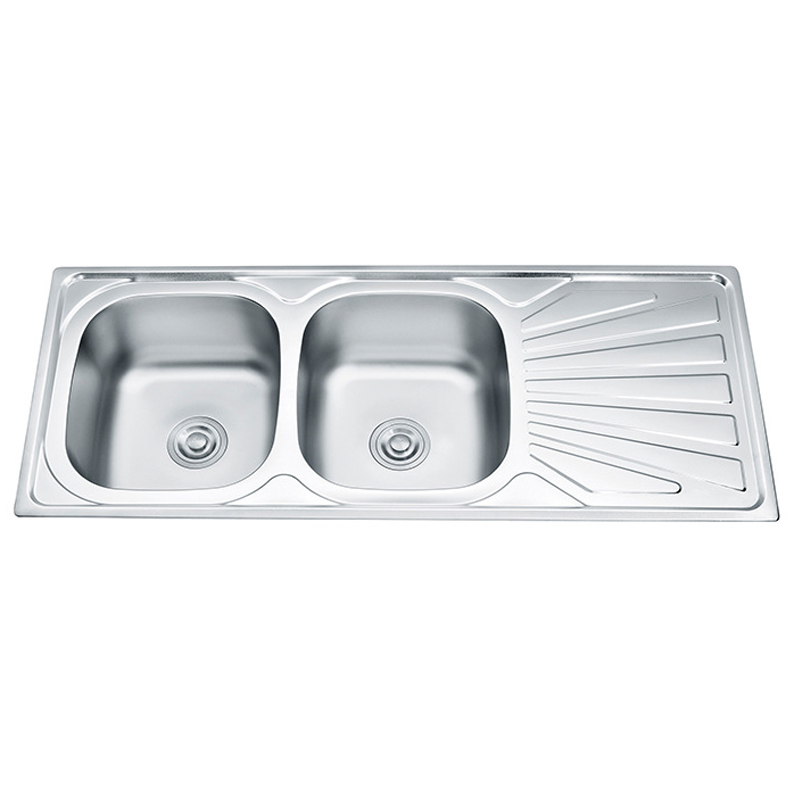Home Double Bowl Stainless Steel Kitchen Sink For Sale With Drain Board