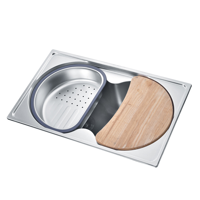 Stainless Steel double Bowls Reversible Round Topmount Kitchen Sink For Home Restaurant