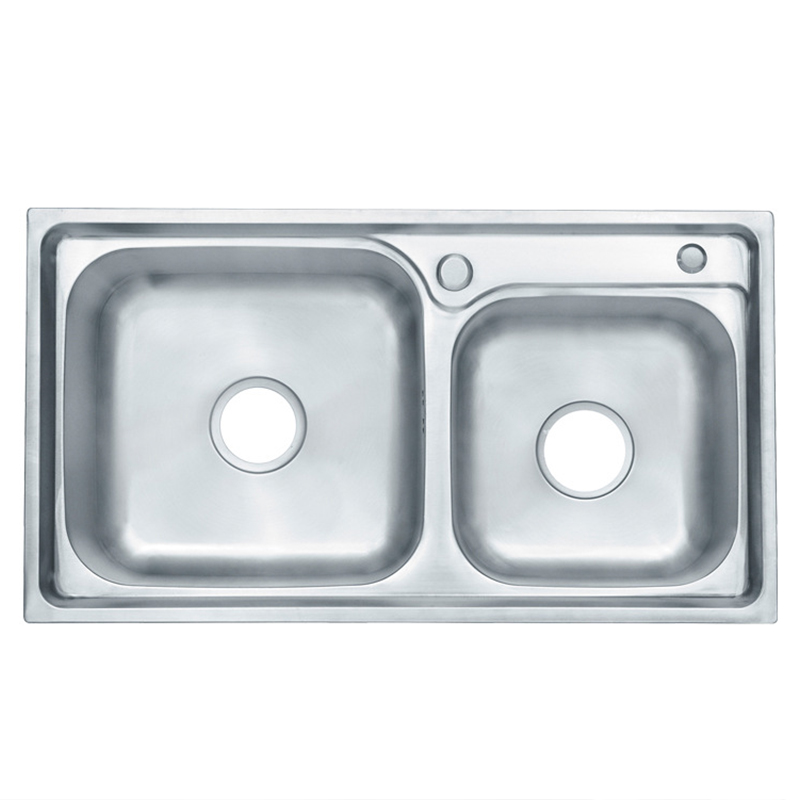Farmhouse Rectangular Embossed Polished Double Stainless Steel Kitchen Sink For Washing