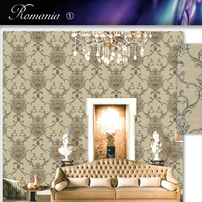 Luxury Living Room Home Decoration Non Woven 3d Wall Paper Rolls Wallpaper Coating Sticker