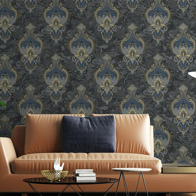 Luxury Modern Damask Retro Printing Large Floral Wallpaper For Living Room