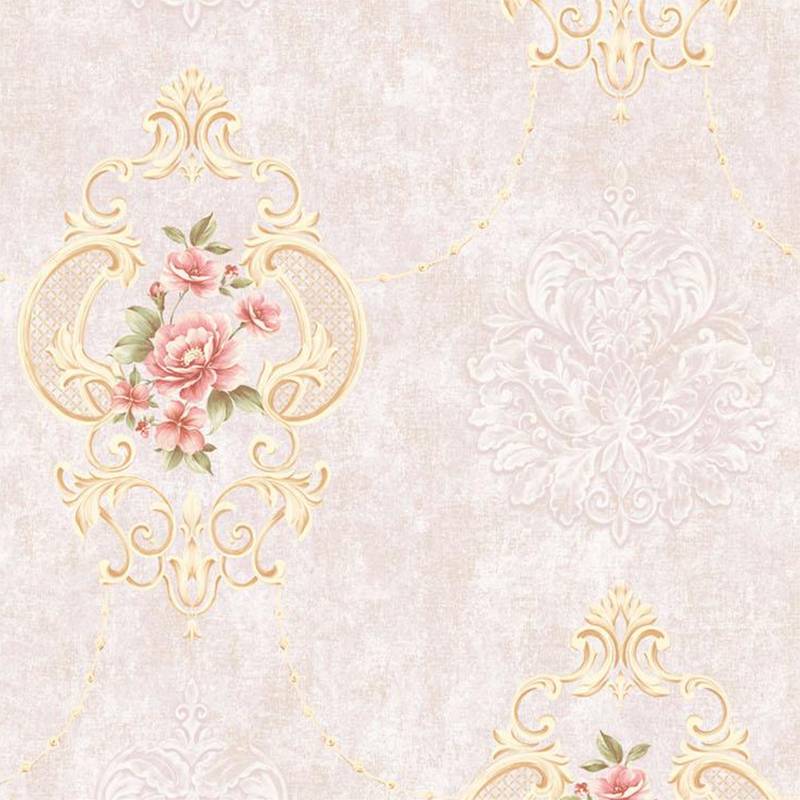 European Big Floral Style Classical Textile Linen Wallpaper Corduroy Wall Paper