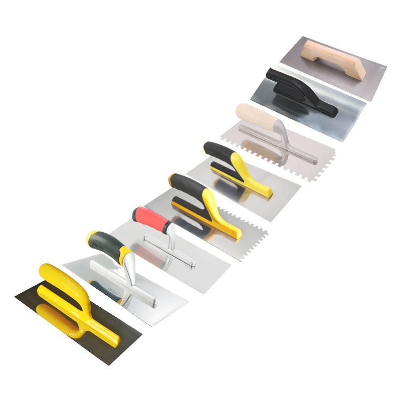 Professional Plastering Equipment Rust proof Yellow and Black Handle Mirror Polished Brickwork Trowel