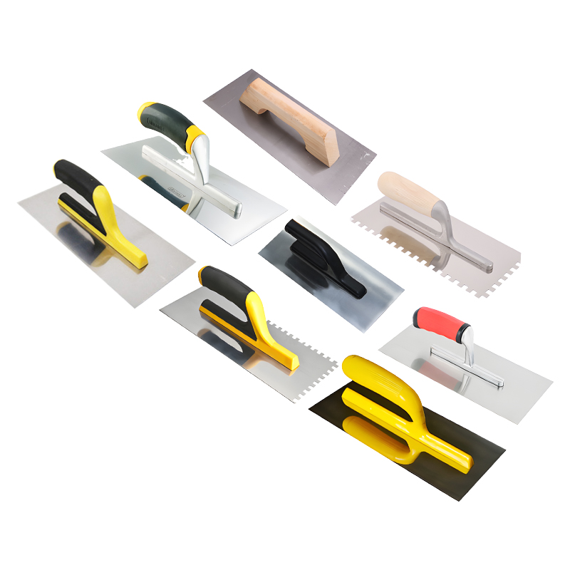 Mirror Polished Plastic Brickwork Trowel with Yellow and Black Handle